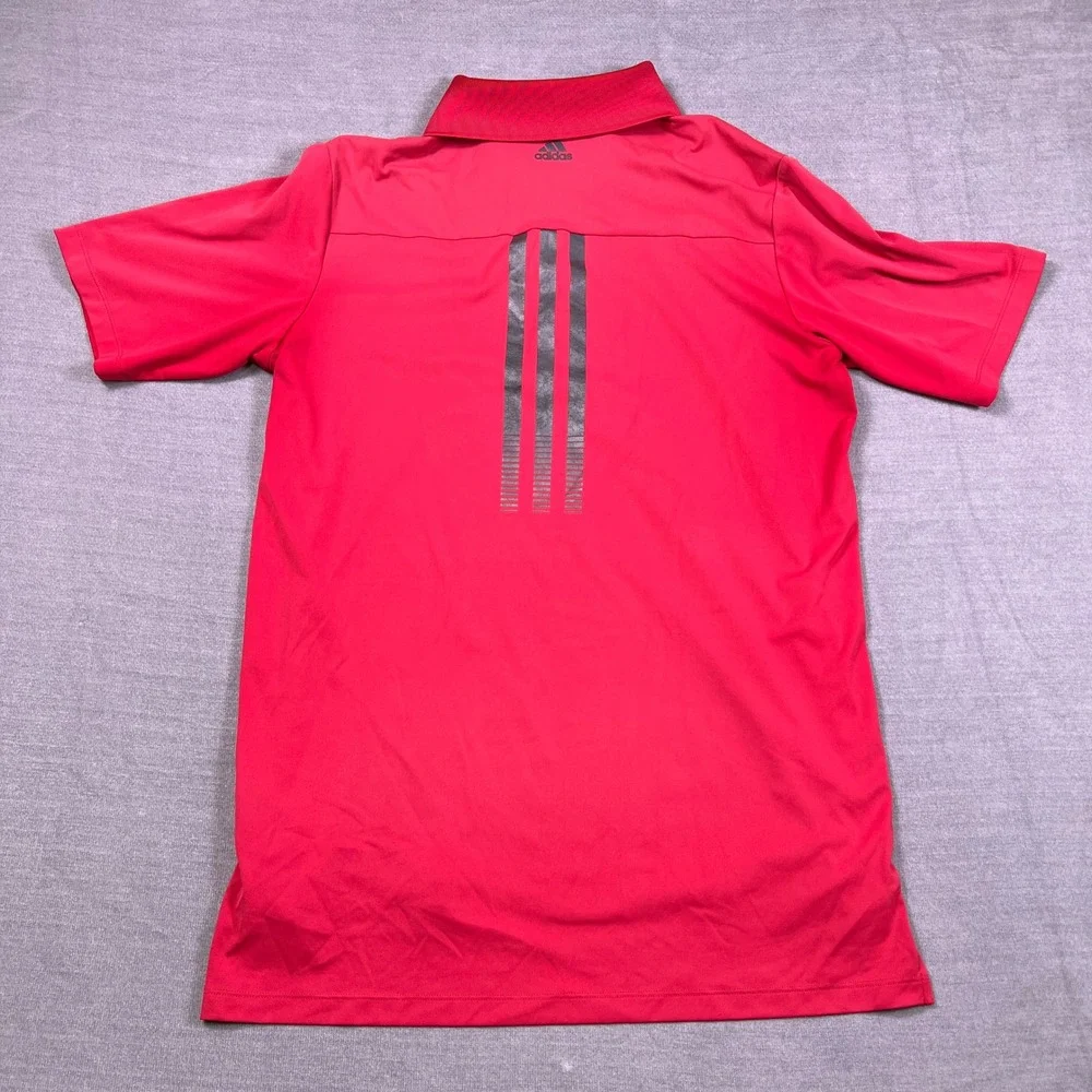 Adidas Adizero Performance 3-Stripe Short Sleeve Polo‎ Shirt Mens M Pink